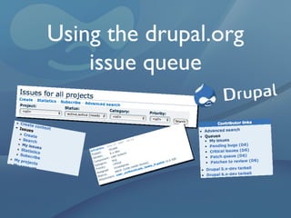 Using the drupal.org issue queue 