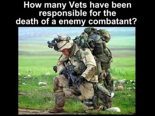 How many Vets have been responsible for the death of a enemy combatant?  