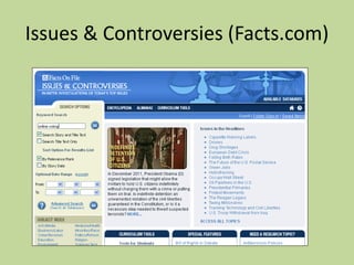 Issues & Controversies (Facts.com)
 
