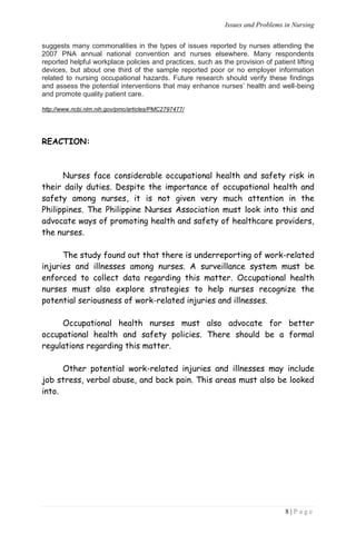 Issues and problems in nursing | PDF