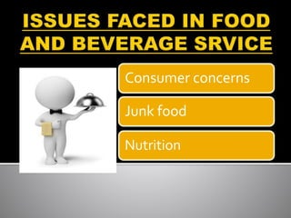 Consumer concerns
Junk food
Nutrition
 