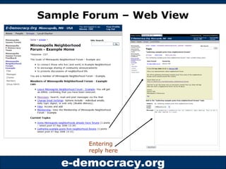 Sample Forum – Web View Entering reply here 