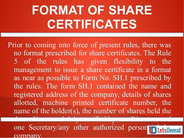 how to get share certificate