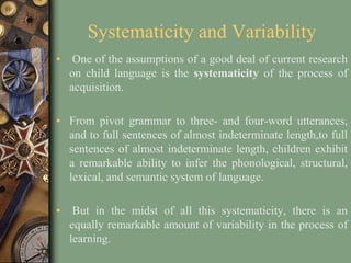 Issues in first language acquisition | PPTX