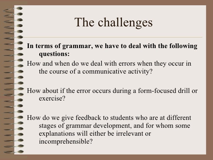 Issues in teaching grammar