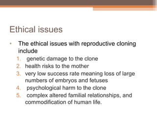 Issues related to reproductive and cloning techniques | PPT