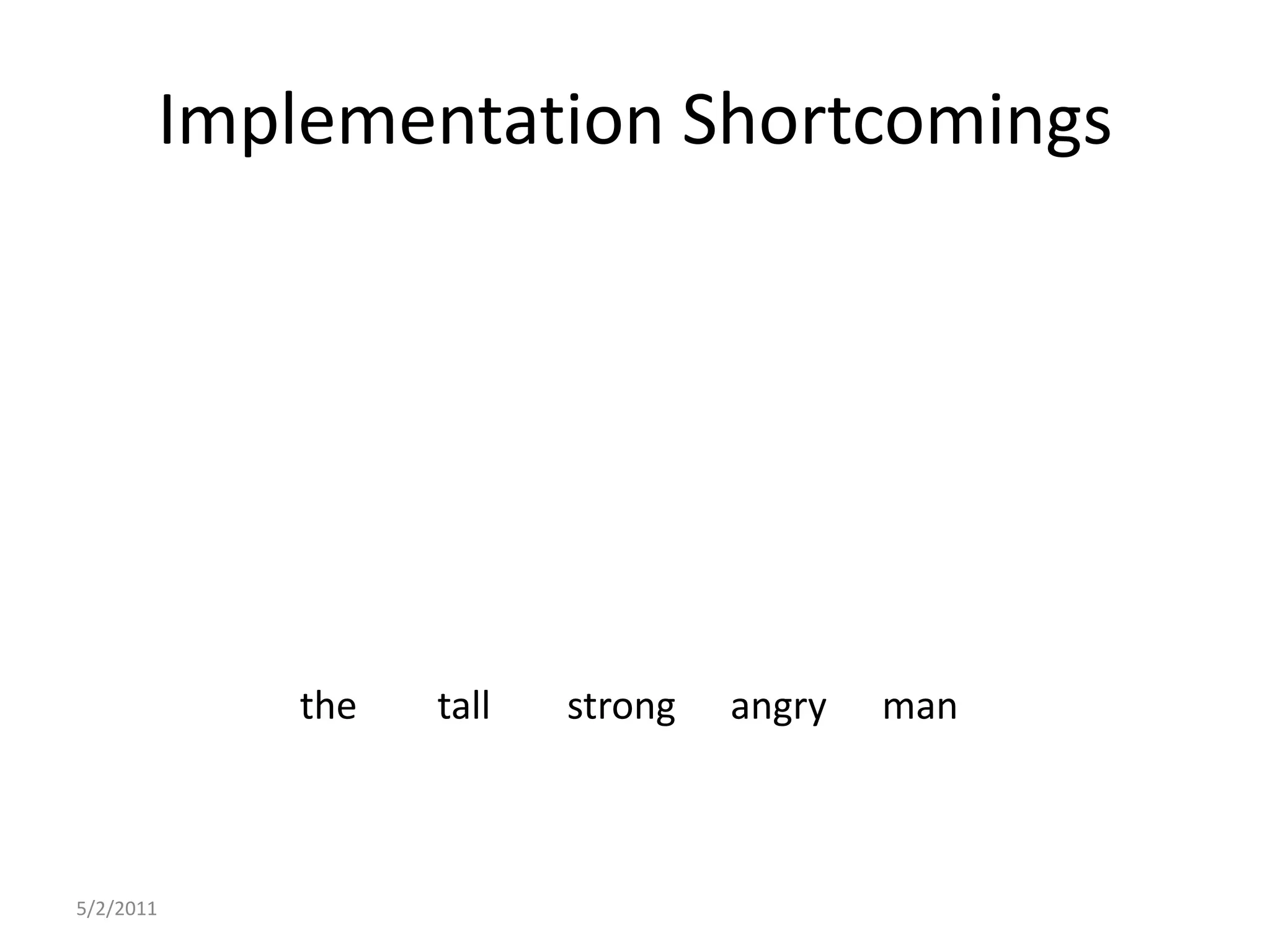 Implementation Shortcomings5/2/2011thetallstrongangryman