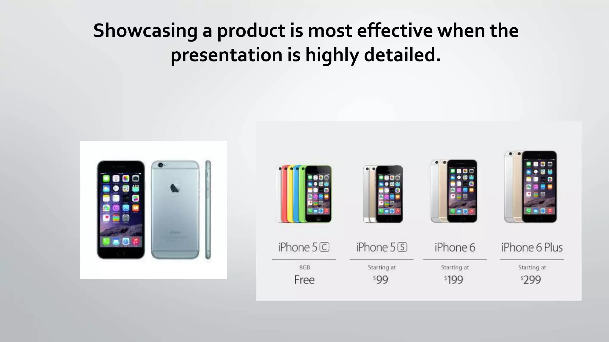 Showcasing a product is most effective when the 
presentation is highly detailed. 
 