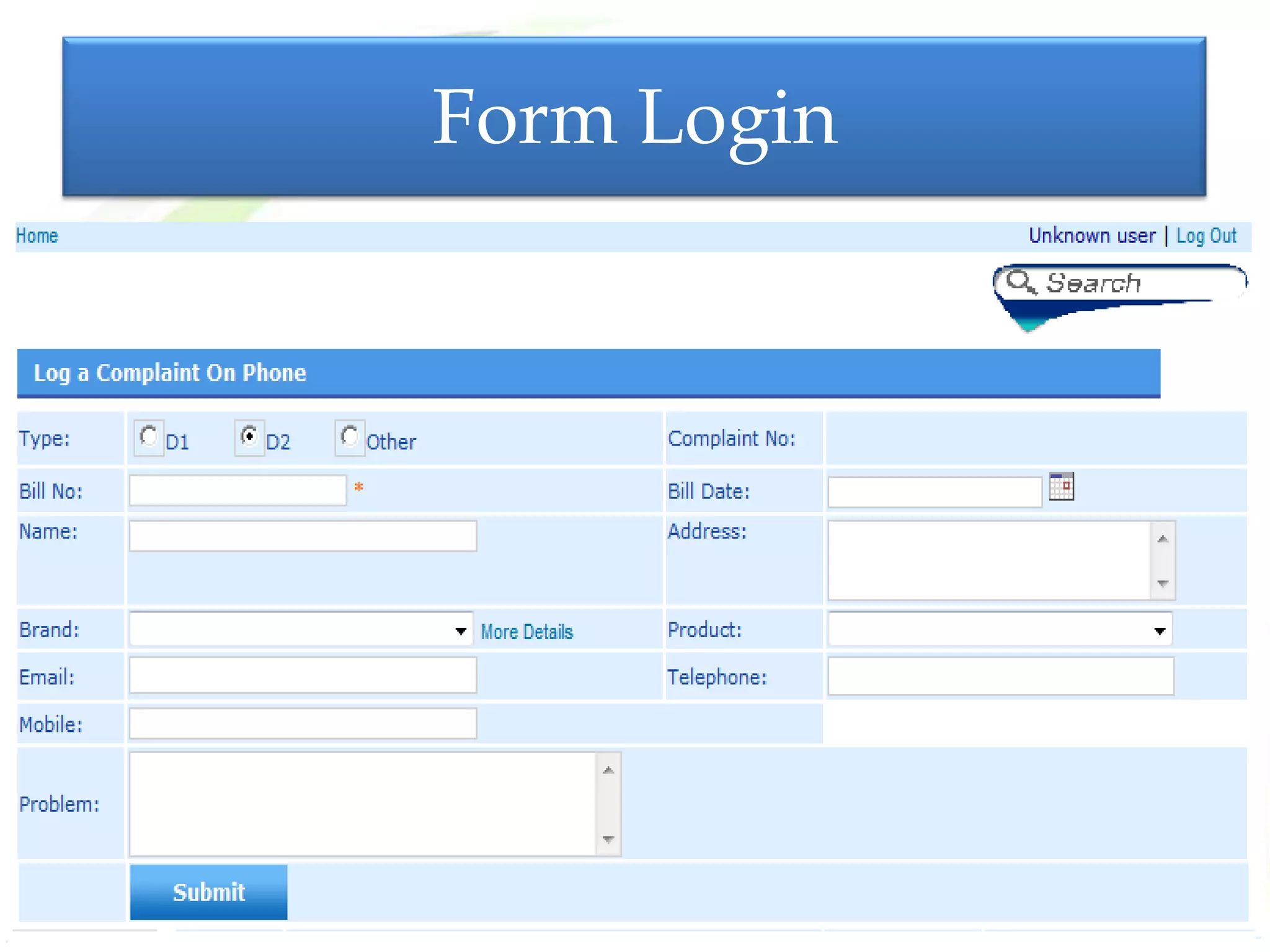 Form Login
 