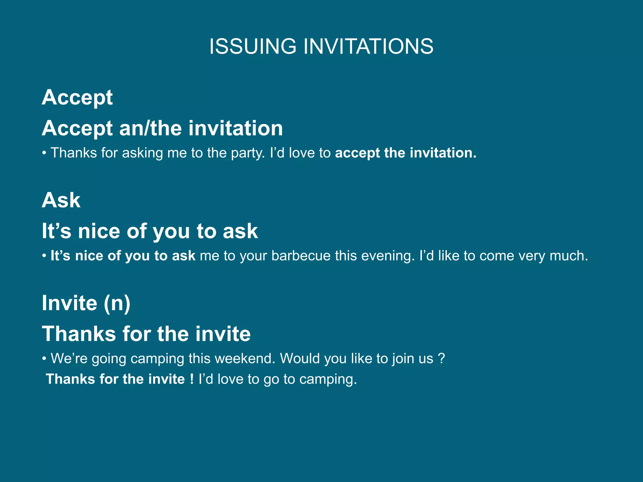 Issuing invitation | PPTX