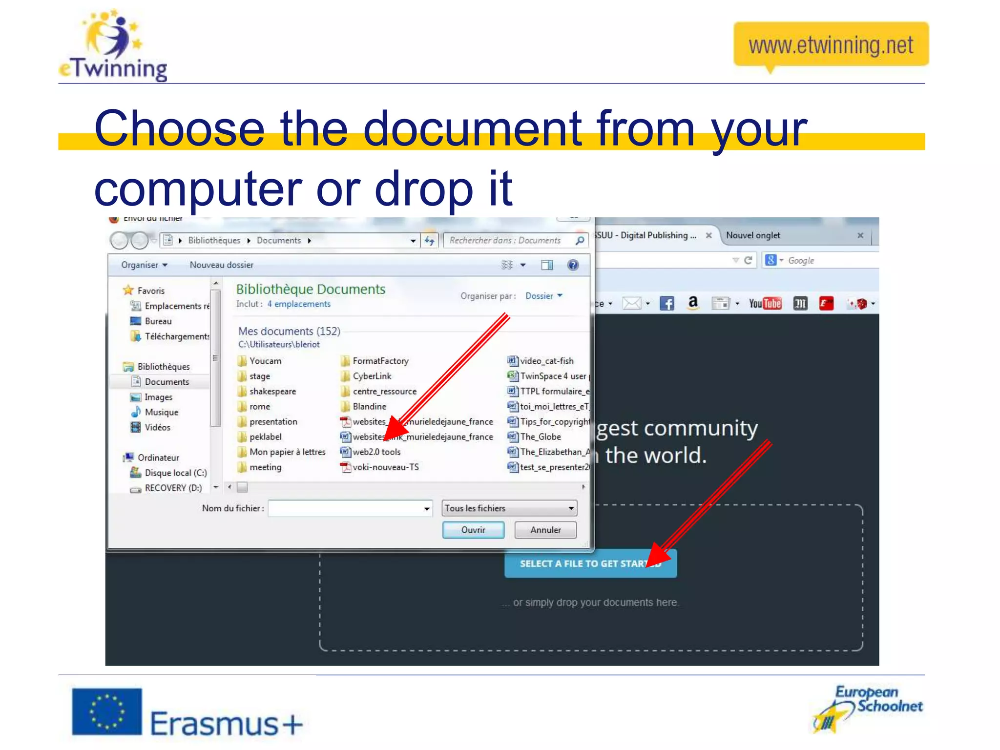 Choose the document from your
computer or drop it