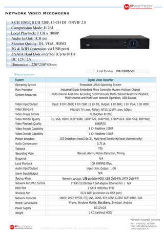 NVR - Network Video Recorder 8 canale video