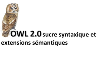   sucre syntaxique et extensions sémantiques  OWL 2.0 