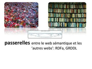 entre le web sémantique et les ‘autres webs’: RDFa, GRDDL passerelles  