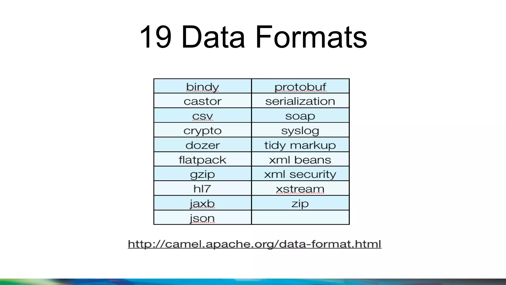 19 Data Formats
 