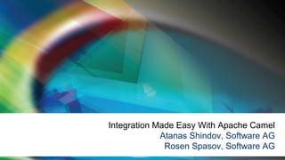 Integration Made Easy With Apache Camel
Atanas Shindov, Software AG
Rosen Spasov, Software AG
 
