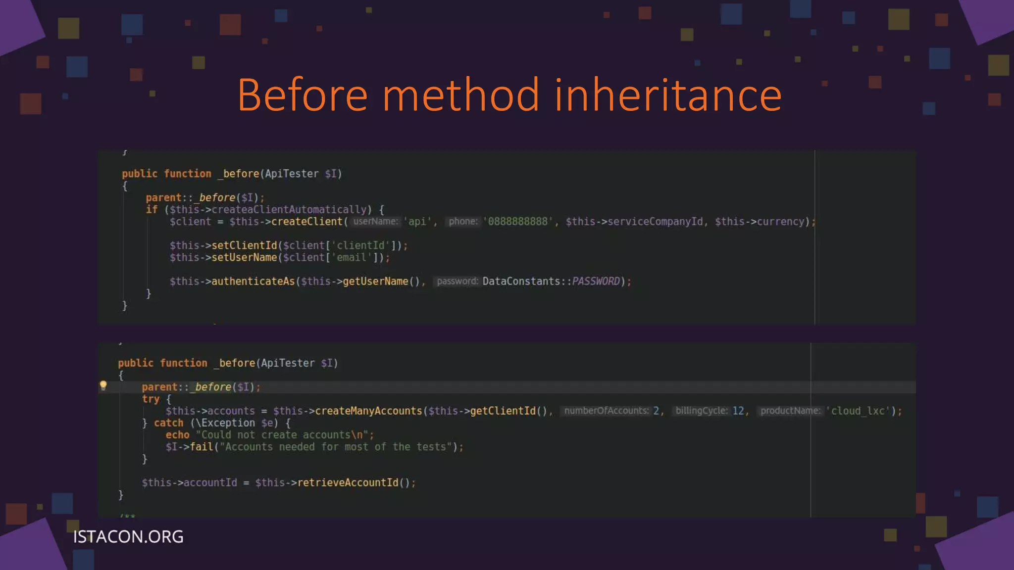 Before method inheritance
 