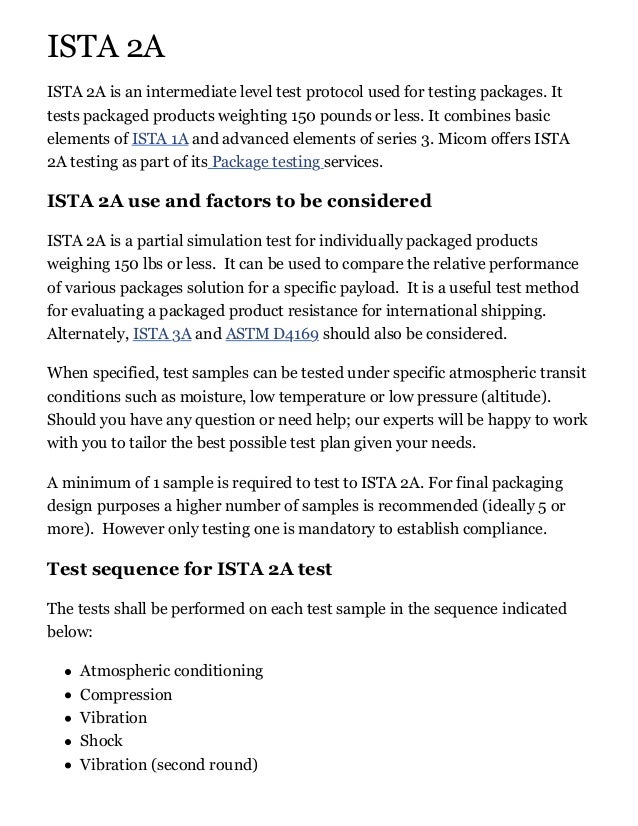 ISTA 2A Package testing offered at laboratories