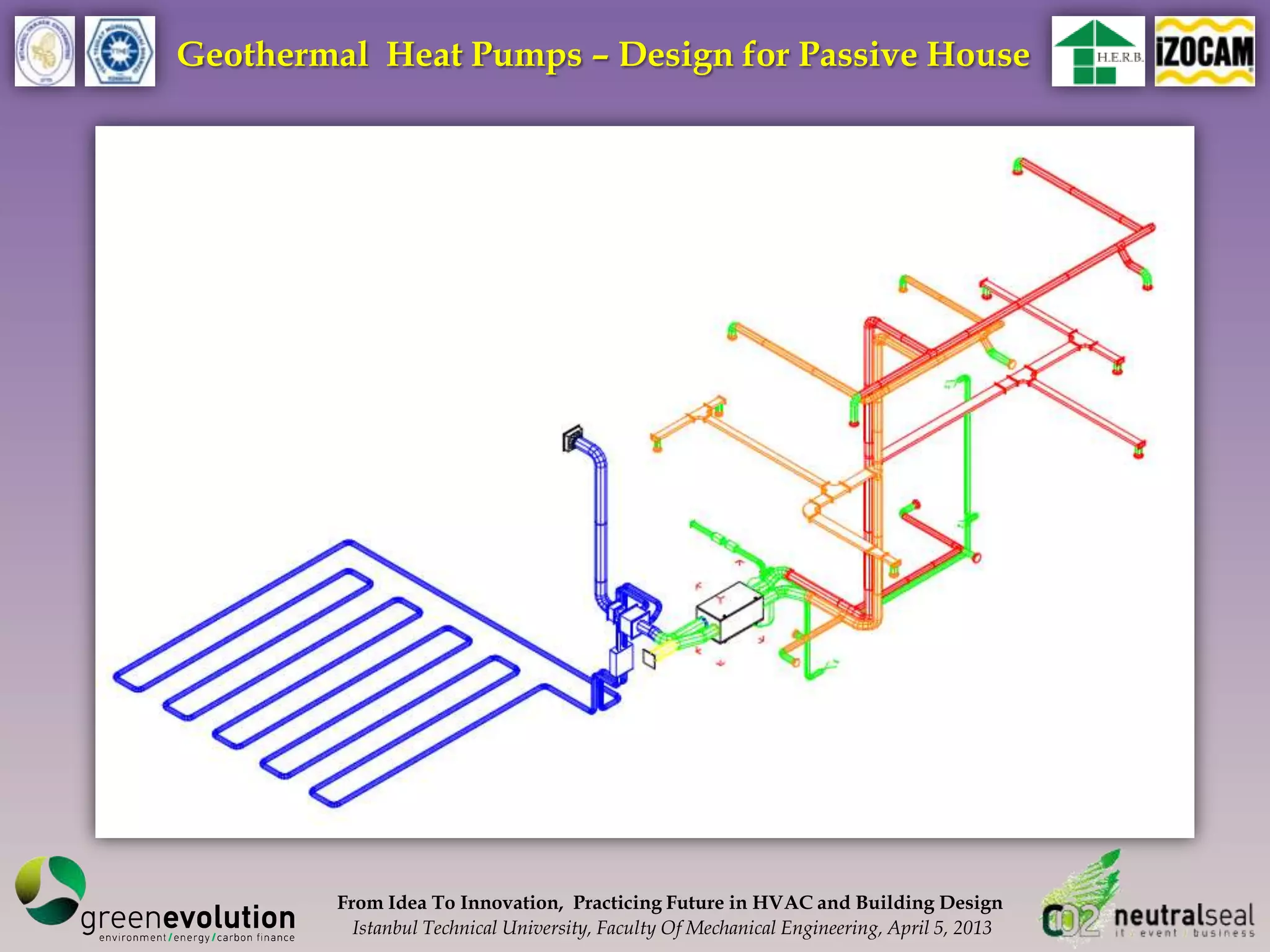 Geothermal Heat Pumps – Design for Passive House




         From Idea To Innovation, Practicing Future in HVAC and Building Design
           Istanbul Technical University, Faculty Of Mechanical Engineering, April 5, 2013
 