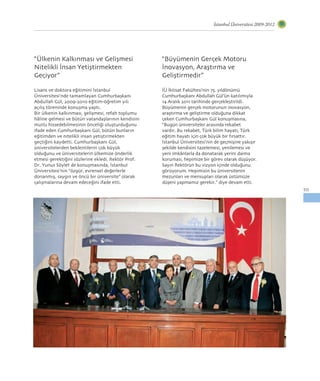 Istanbul universitesi 2009-2012