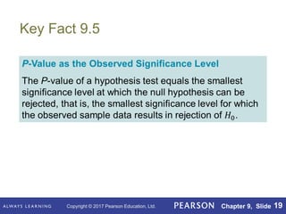 Copyright © 2017 Pearson Education, Ltd. Chapter 9, Slide 19
Key Fact 9.5
 