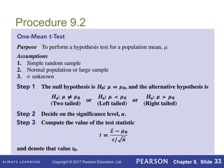 Copyright © 2017 Pearson Education, Ltd. Chapter 9, Slide 33
Procedure 9.2
 