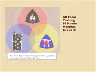 AR Focus Training: 10 Minute Meetings July 2010 ,[object Object]