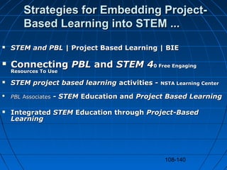 108-140
Strategies for Embedding Project-Strategies for Embedding Project-
Based Learning into STEM ...Based Learning into...