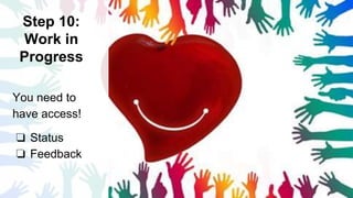 Step 10:
Work in
Progress
You need to
have access!
❏ Status
❏ Feedback
 