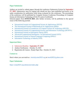 3rd International Conference on Information Science and Techniques ...