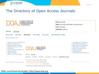 Revues.org, portail de revues en LA en SHS
29/04/13
35
http://www.openedition.org
 