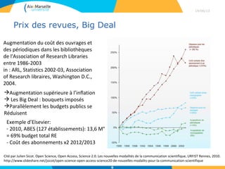Marché de l’édition scientifique:
financements et ouvrage publics …
29/04/13
6
J.F. Lutz (Université de Lorraine, Couperin). L’Open Access: hier, aujourd’hui, demain. Open Access Week, 23 octobre 2012
http://fr.slideshare.net/MyScienceWork/oaweek2012-lopen-access-hieraujourdhui-et-demain-jean-francois-lutz
 