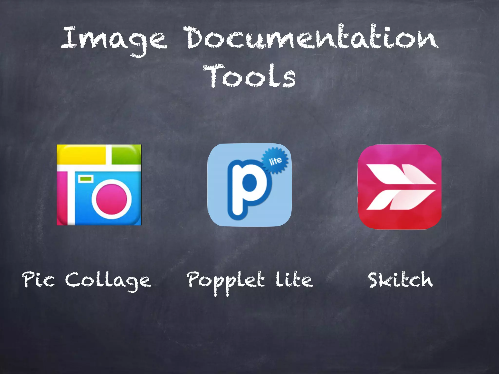 Image Documentation
Tools
Pic Collage SkitchPopplet lite
 