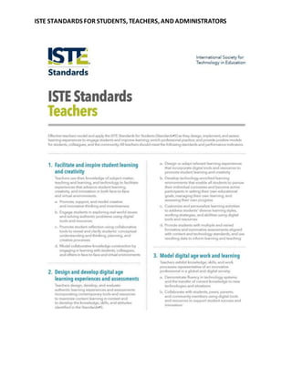 ISTE STANDARDS FOR STUDENTS, TEACHERS, AND ADMINISTRATORS