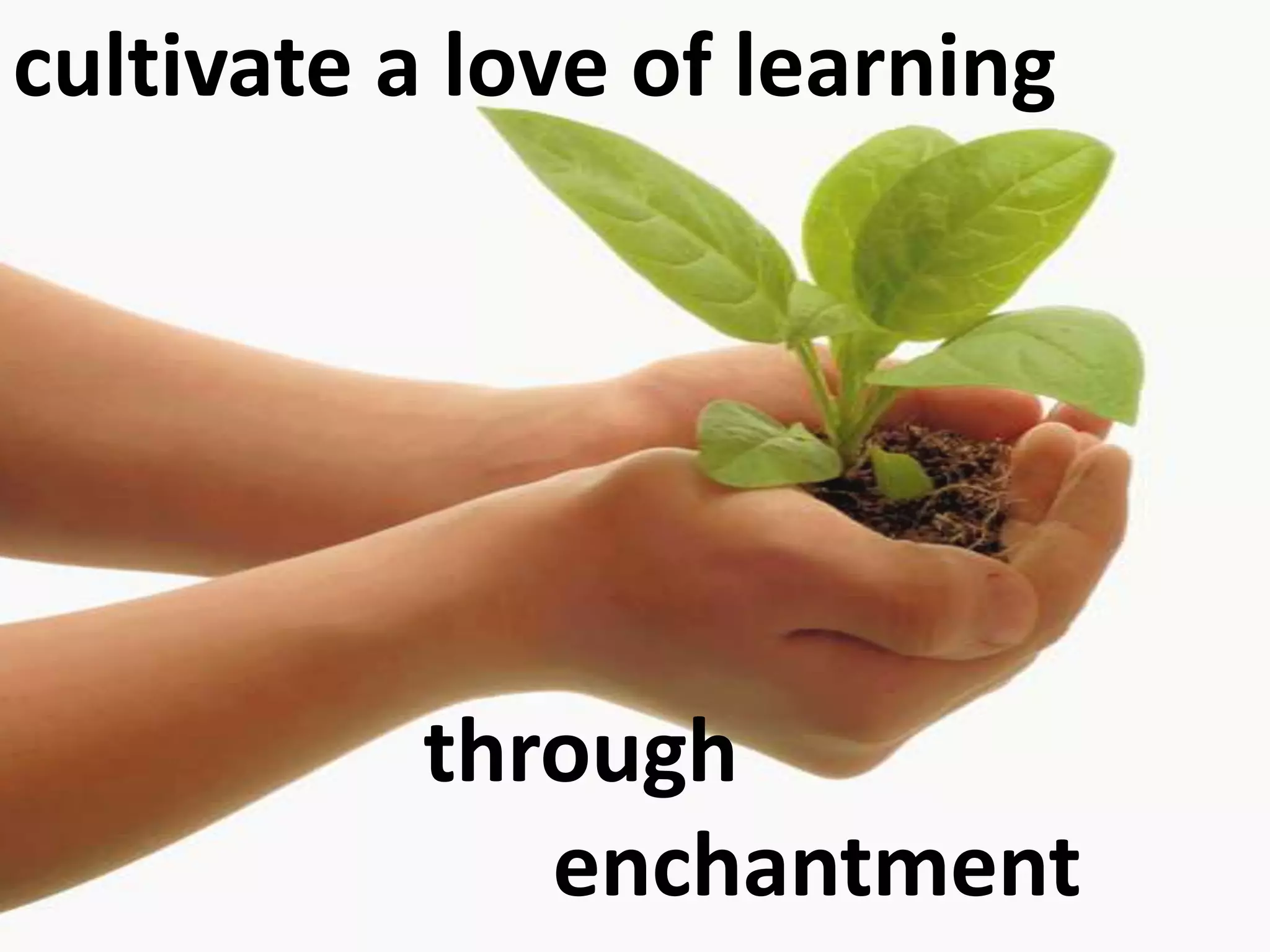 cultivate a love of learning                    through                            enchantment
