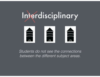 Interdisciplinary
Students do not see the connections
between the different subject areas.
 