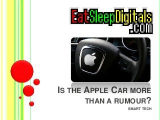 IS THE APPLE CAR MORE
THAN A RUMOUR?
SMART TECH
 