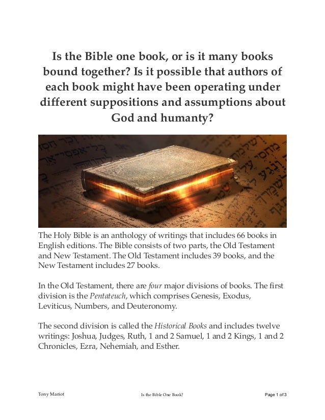 Is The Bible One Book