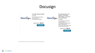 Docusign
http://www.techsoup.org/search/products/docusign/
 