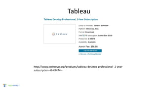 Tableau
http://www.techsoup.org/products/tableau-desktop-professional--2-year-
subscription--G-49474--
 