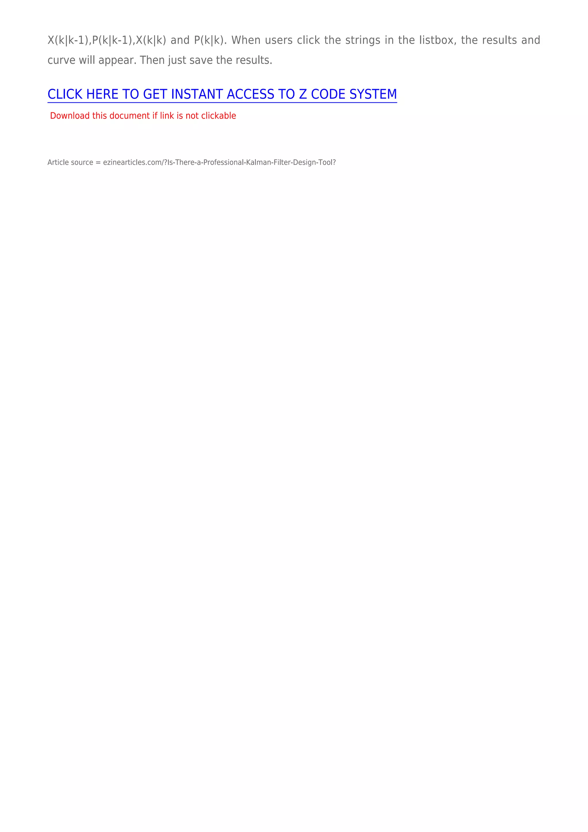 Is There A Professional Kalman Filter Design Tool PDF Is there a professional kalman filter design tool pdf