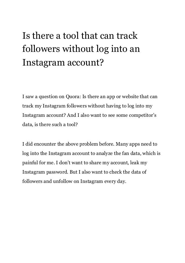 Is There A Tool That Can Track Followers Without Log Into An Instagra