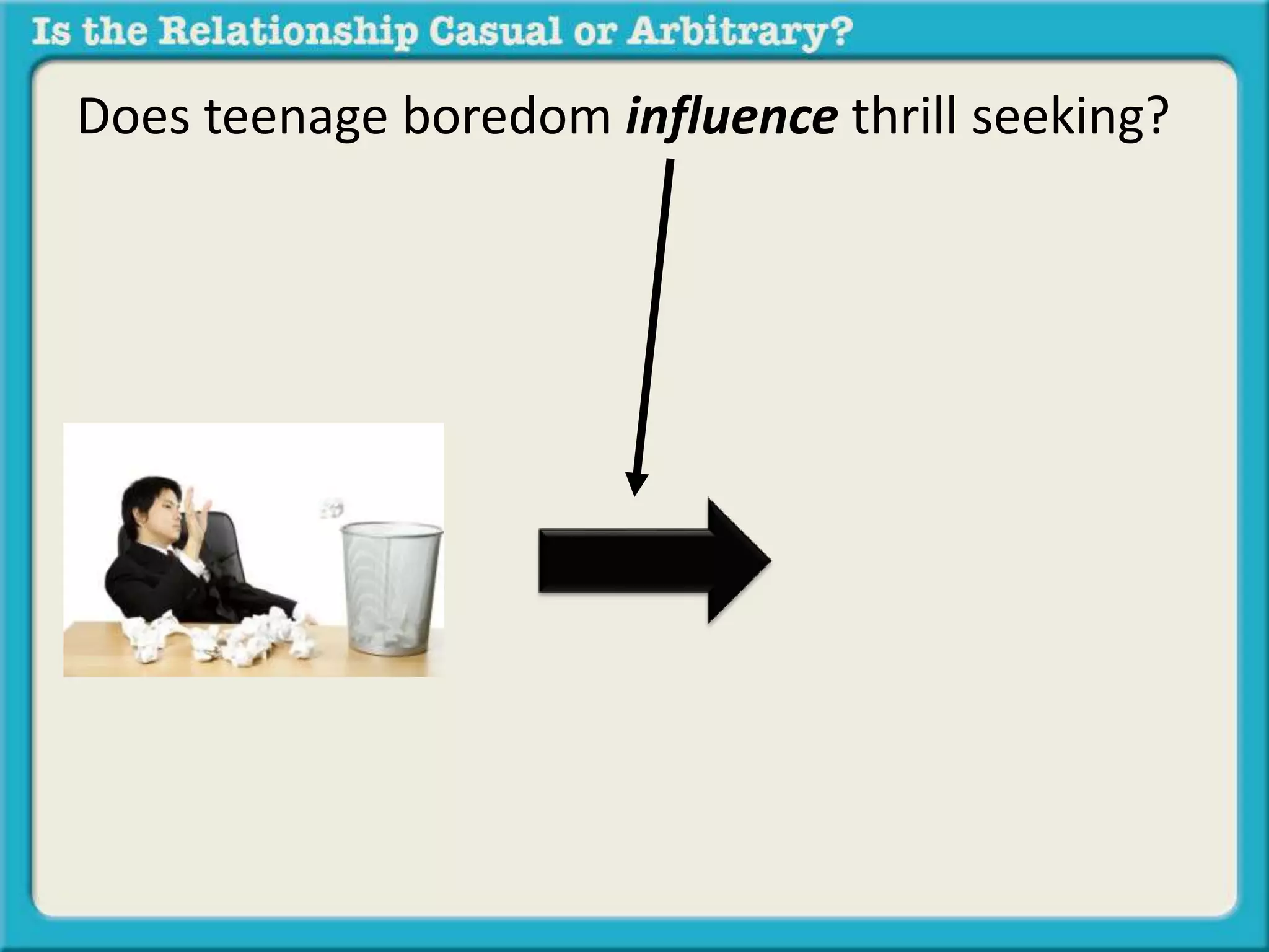 Does teenage boredom influence thrill seeking? 
 