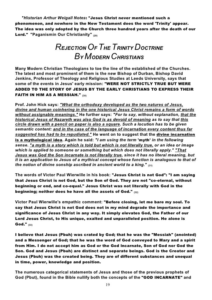 doctrine of the trinity A person who claims the doctrine of the trinity is false because the word trinity is not found in scripture is as foolish as someone who claims 3½ inches, or, say, 5¼ centimeters do not exist because his ruler only shows whole numbers. doctrine of the trinity A person who claims the doctrine of the trinity is false because the word trinity is not found in scripture is as foolish as someone who claims 3½ inches, or, say, 5¼ centimeters do not exist because his ruler only shows whole numbers.