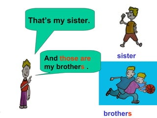 That’s my sister.



    And those are      sister
    my brothers .




                    brothers
 