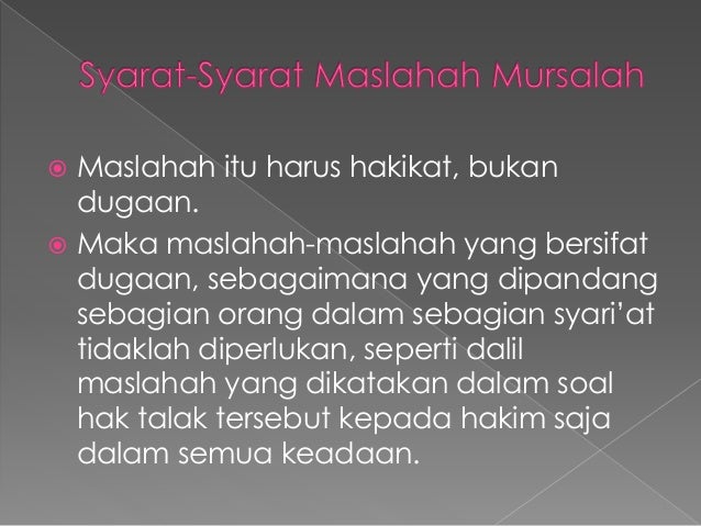 Istihsan Urf Istishab Marsalah Mursalah
