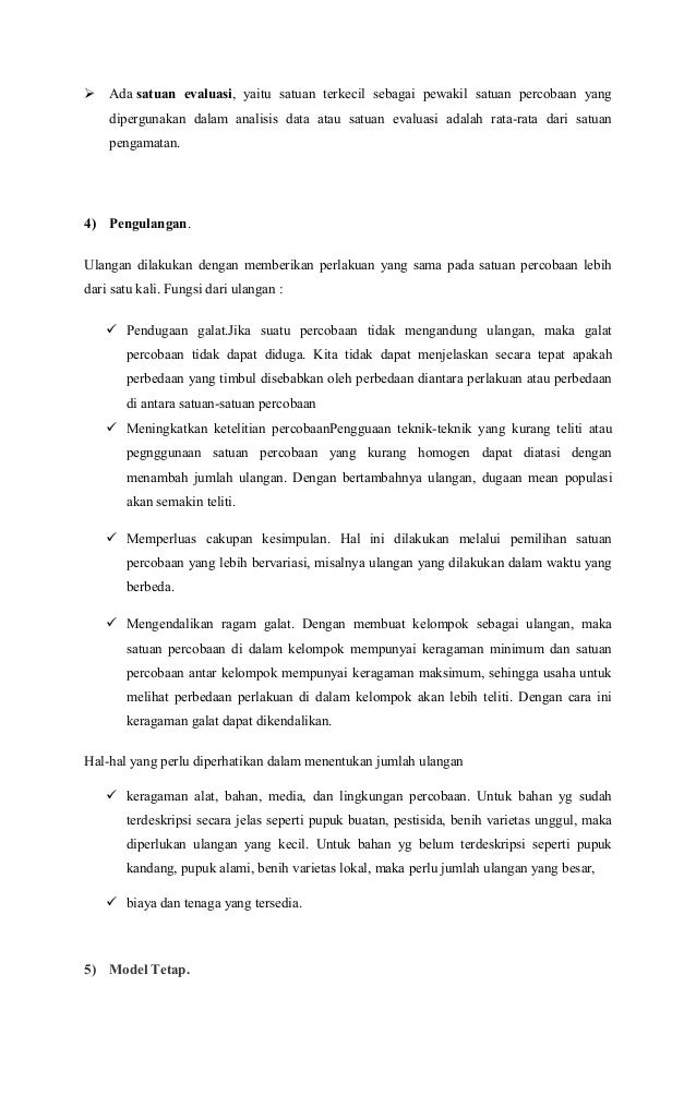 Istilah istilah dalam rancangan percobaan