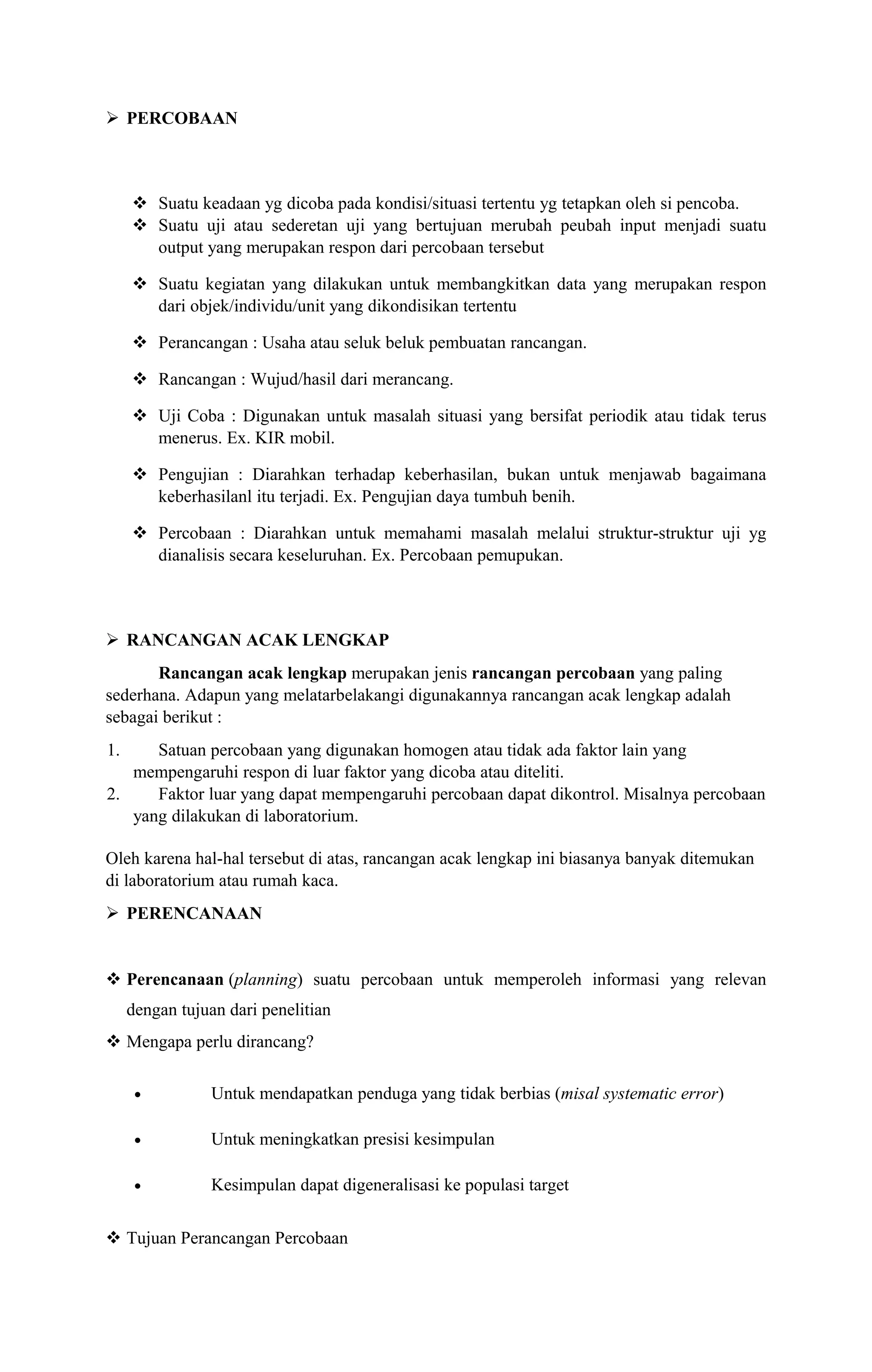 Istilah istilah rancangan percobaan rahmi-1 | DOC