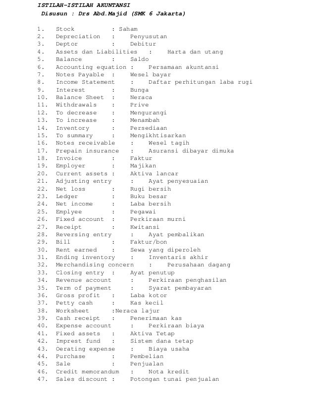 Istilah Akuntansi
