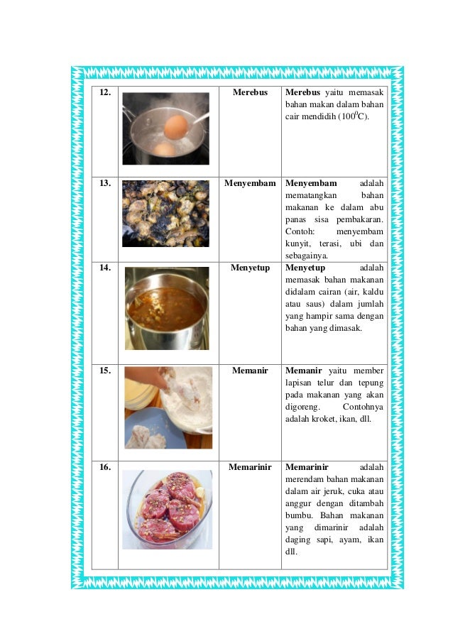 Istilah teknik  dasar memasak